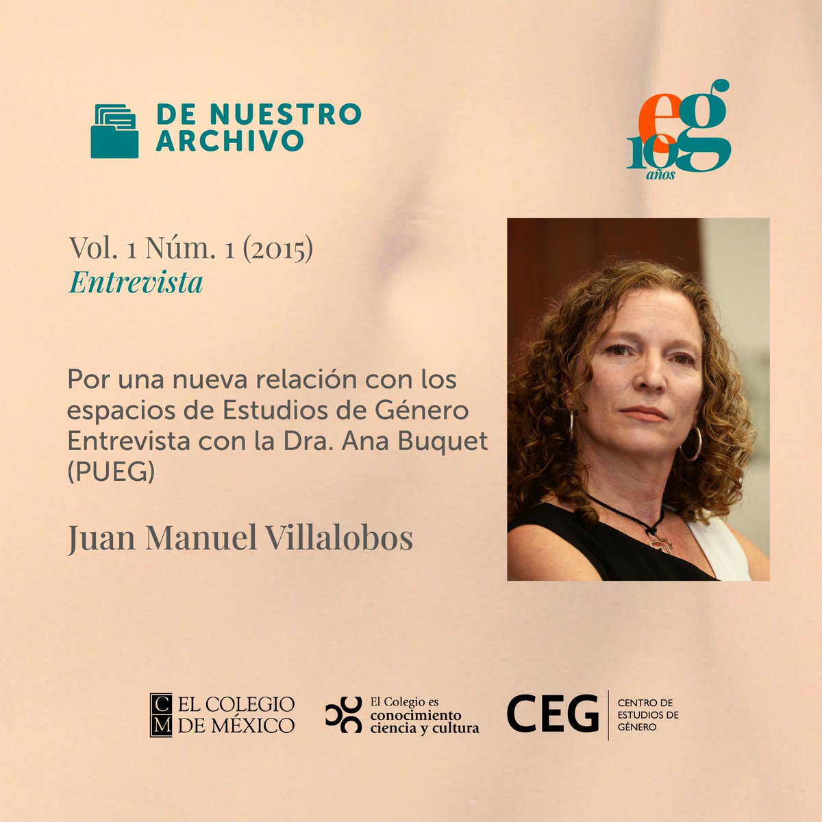#DeNuestroArchivo

La entrevista de nuestro primer número fue realizada por Juan Manuel Villalobos a la Dra. Ana Buquet, quien fue directora del Programa Universitario de Estudios de Género - UNAM. 

Puedes leer el texto completo en el siguiente link: 

estudiosdegenero.colmex.mx/index.php/eg/a…