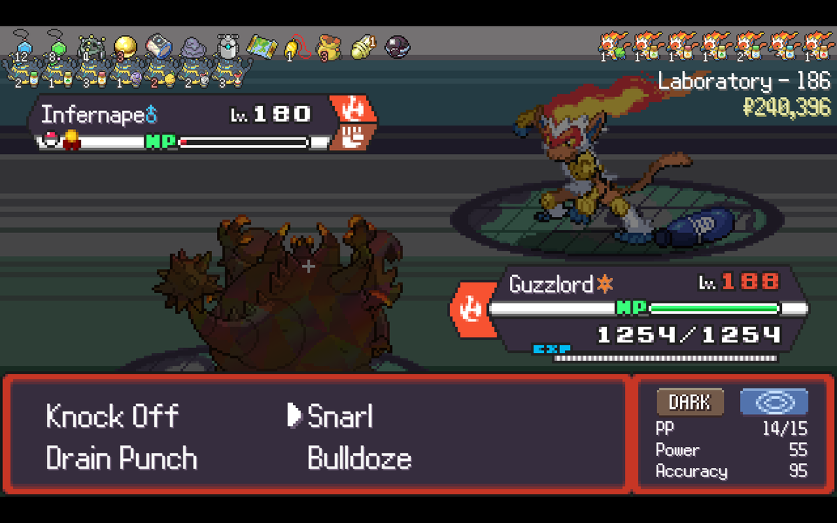 RuruTrashPanda's tweet photo. Ah yes, I too love being unkillable in Pokerogue~ Now if only this run wasn't the one I was using to unlock Poison Heal. 

Oh, also I am technically live right now trying to finally get the Shield Dog! Link in bio if you want to hang out! https://t.co/rfvjAJA5xW