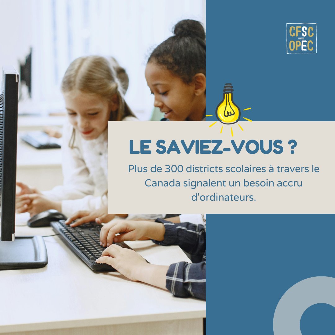 Grâce au programme Ordinateurs pour les écoles Plus OPE+ -Programme du gouvernement canadien- 13 #Affiliés répartis dans toutes les provinces contribuent à collecter, remettre à neuf et redistribuer des #appareils aux #écoles, bibliothèques et #organisations communautaires.