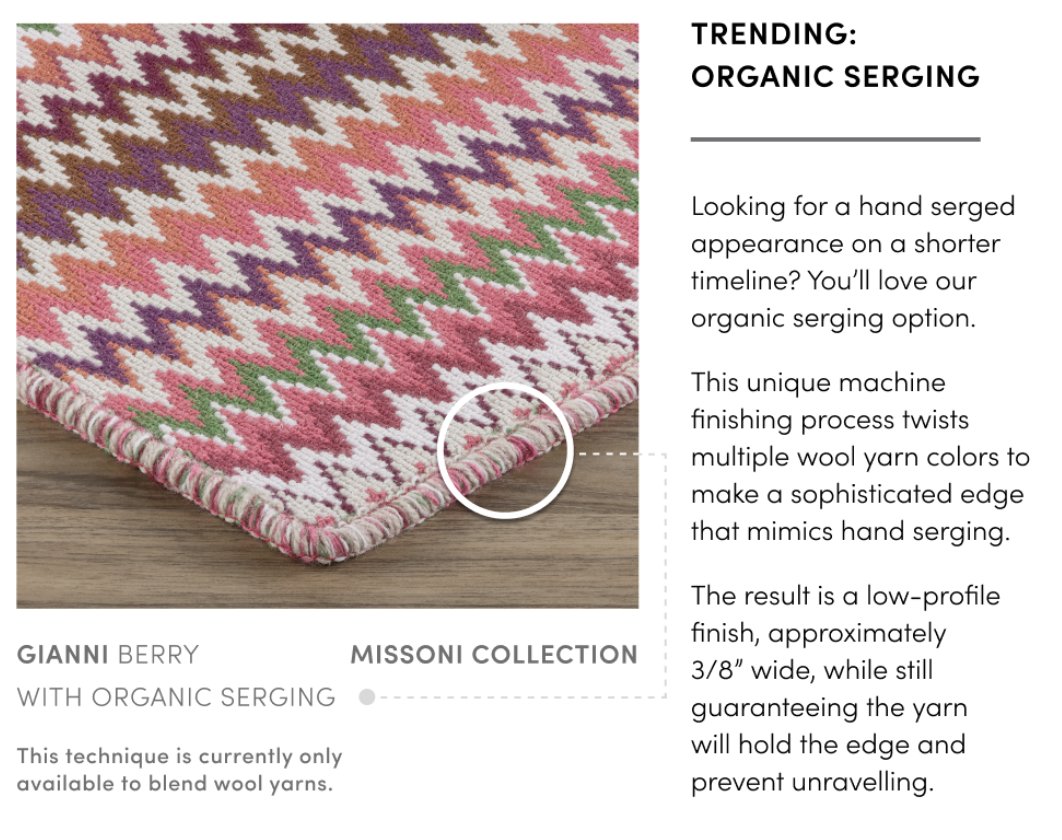 RugsCarpets's tweet image. Now offering organic wool multi color serging on some of our products including Missoni.  #serging #customrugs #madetoorder #missoni #designerrugs #interiordesign #interiordesigners