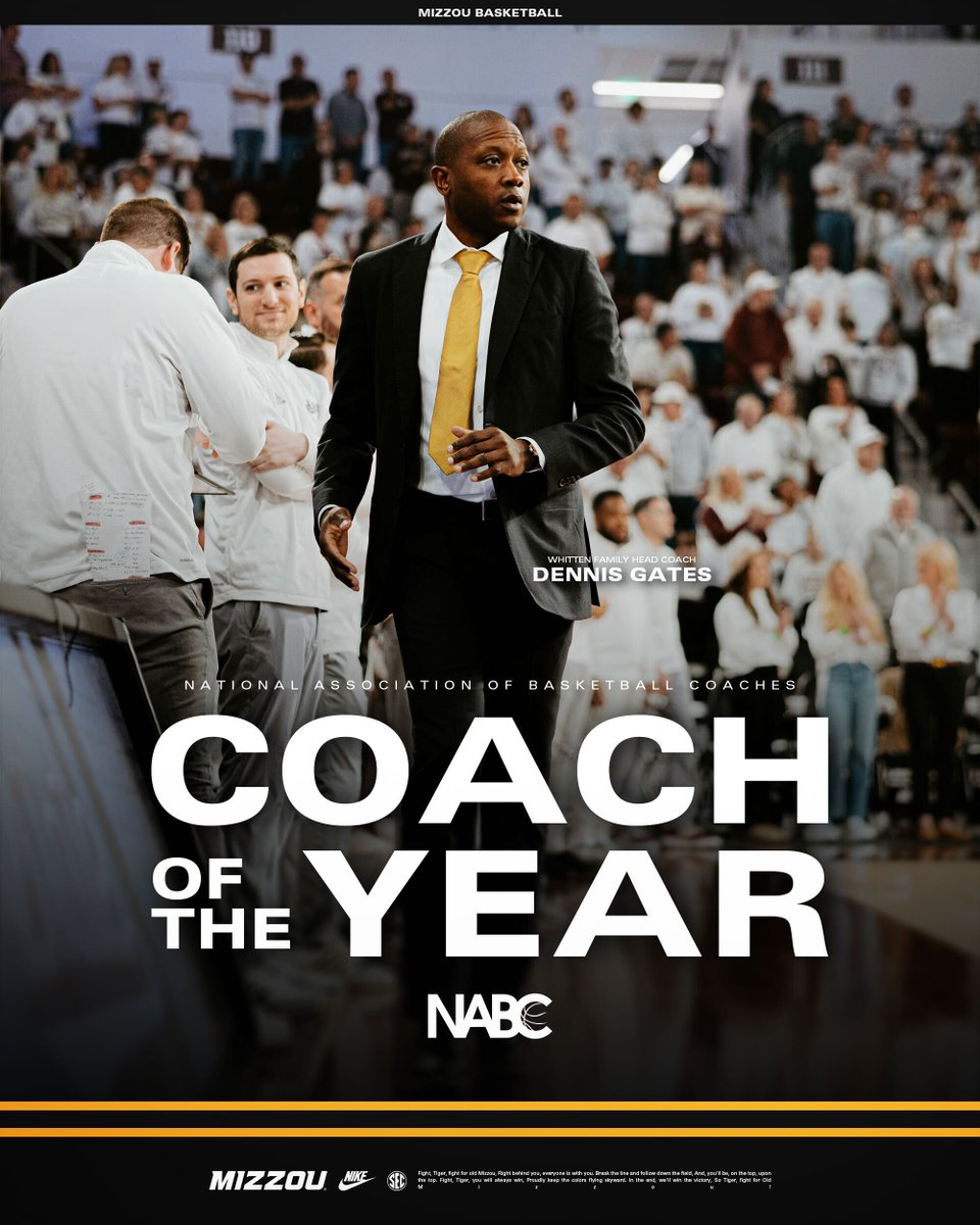 MizzouHoops's tweet image. Congrats to @coachdgates, the 2025 NABC Central Region Coach of the Year

#MIZ 🐯