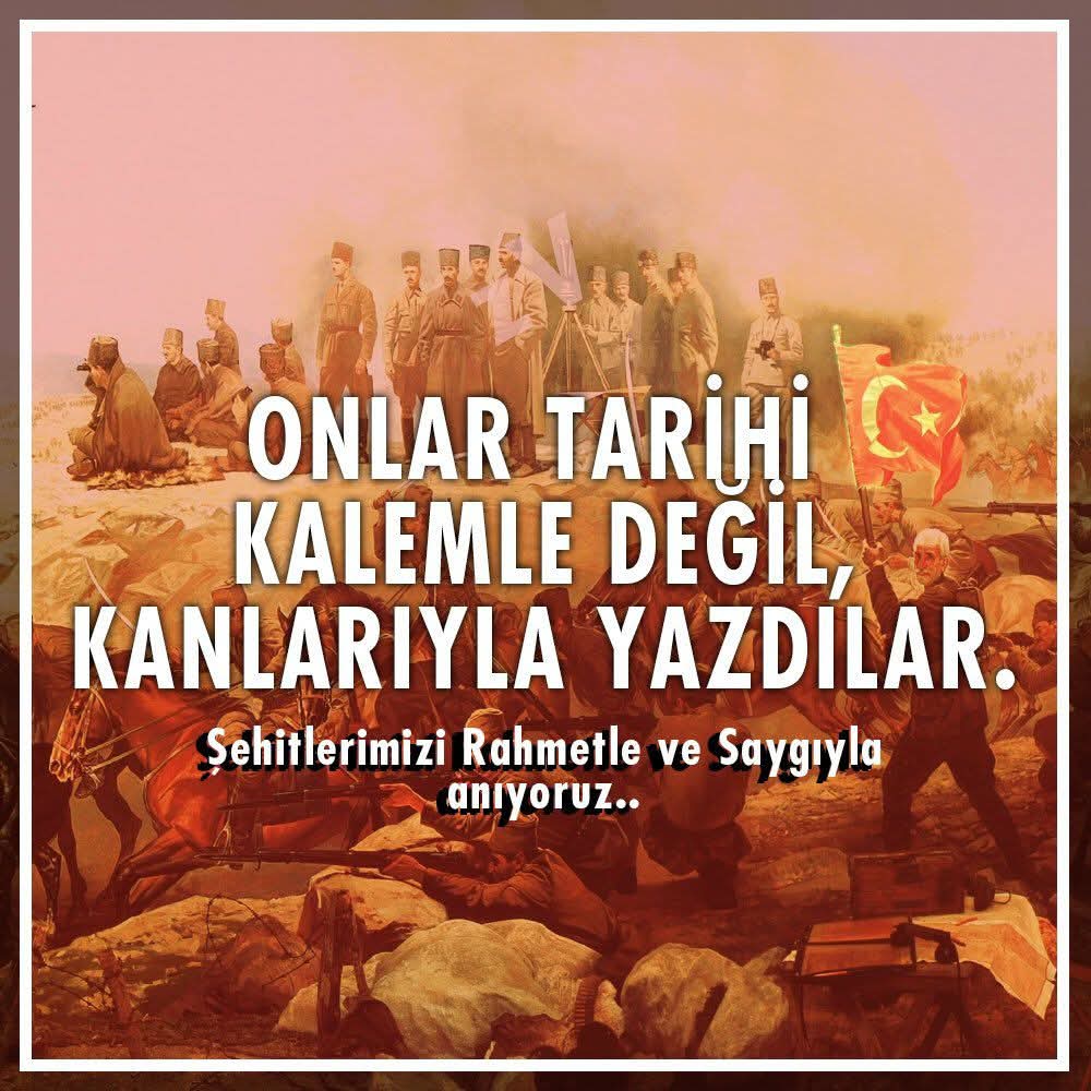Pencereden baktiginizda günesi esirgemiyorsa gökyüzü, birileri yasadiginiz günlerin bedelini ödedigi icindir. 
Onlar tarihi kalemle degil, kanlariyla yazdilar..!

CANAKKALE RUHUMUZDUR..!
#18martcanakkalezaferi