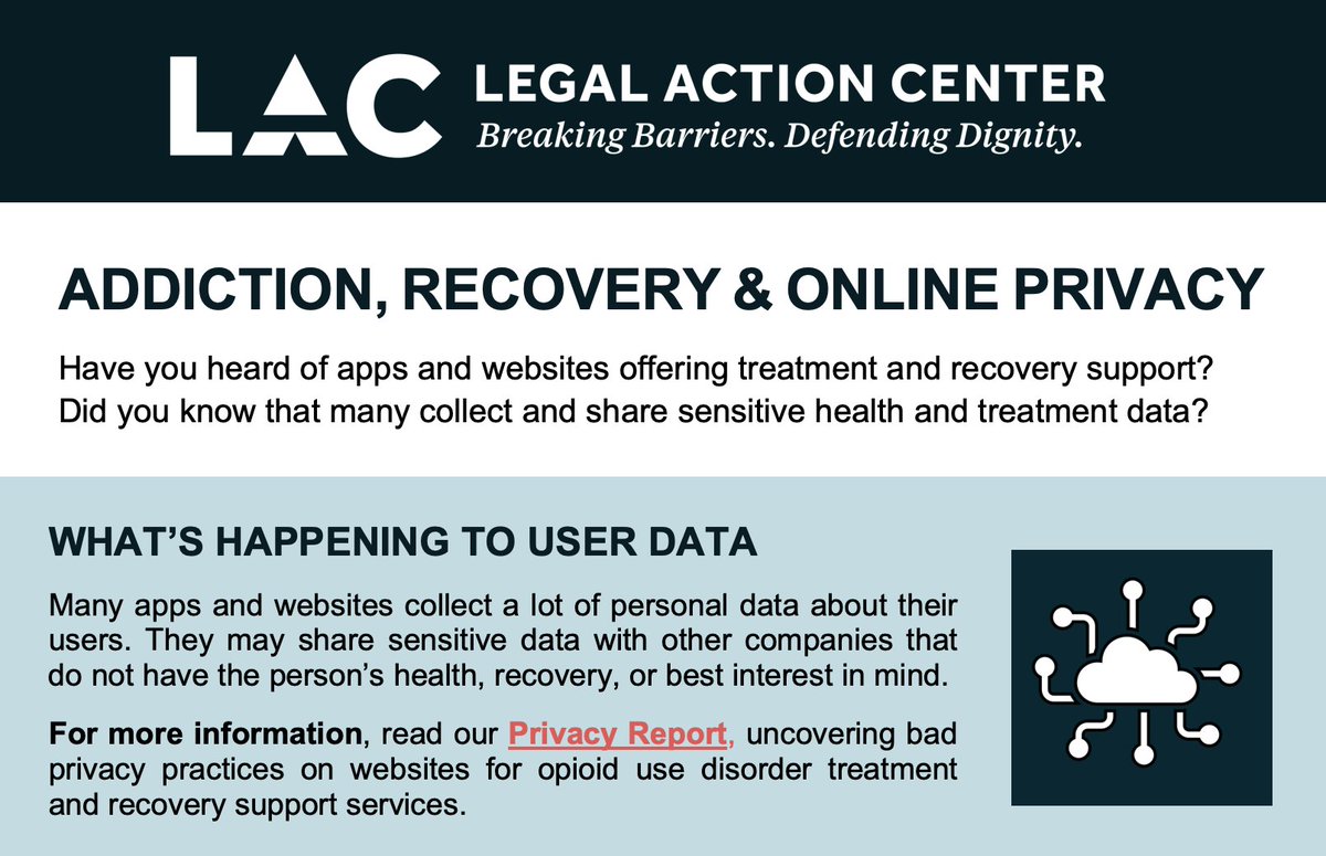 lac_news's tweet image. You have the right to care WITHOUT sacrificing your #patientprivacy! When seeking online #addictiontreatment, there are steps you can take to protect your #healthprivacy. Check out our flyer to learn more, read our privacy report &amp;amp; find resources: bit.ly/3NqciAu