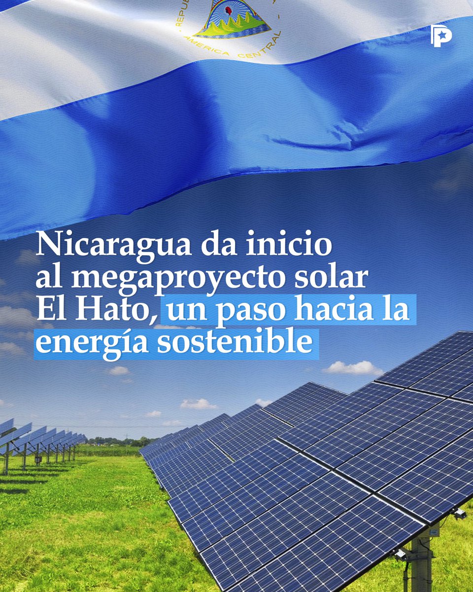 ☀️🇳🇮 El megaproyecto solar El Hato, que inicia su construcción en #CiudadDarío, representa un paso clave hacia la independencia energética y el desarrollo sostenible en Nicaragua. Esta iniciativa fortalecerá la matriz energética del país con fuentes renovables. 🌿💚