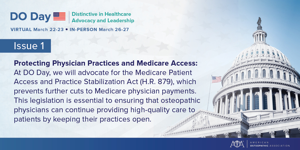 Improve the lives of DOs, osteopathic medical students and patients by learning how to advocate for these issues. Your DO Day Virtual Conference registration provides unlimited access to on-demand recordings through June 20, 2025. Register now. bit.ly/4krkL5j

#doday2025