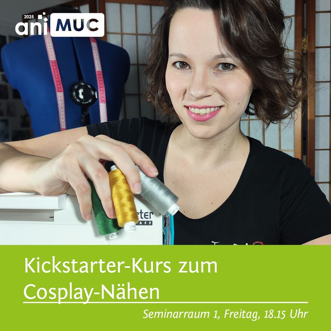 Dieser Workshop richtet sich an alle, die mit dem Nähen beginnen möchten. <a href="/TunajCosplay/">ThunfischCosplay</a>  gibt euch einen kurzen Überblick auf die Basics, die ihr für einen Kickstart zum ersten Nähprojekt benötigt.
Alle weiteren Infos unter: animuc.de/project/kickst…