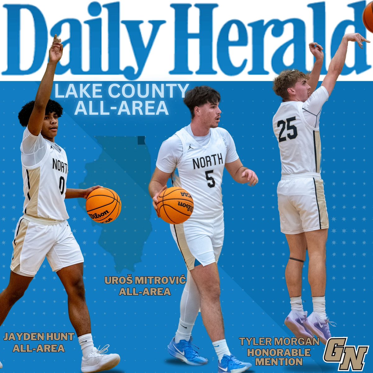 GNHS Basketball (@gnhsboyshoops) on Twitter photo Congrats to Jayden, Uros, and Tyler for being recognized by <a href="/dhpreps/">Daily Herald Preps</a> and being included on the All-Area team! 👏 Congrats to Jayden, Uros, and Tyler for being recognized by <a href="/dhpreps/">Daily Herald Preps</a> and being included on the All-Area team! 👏