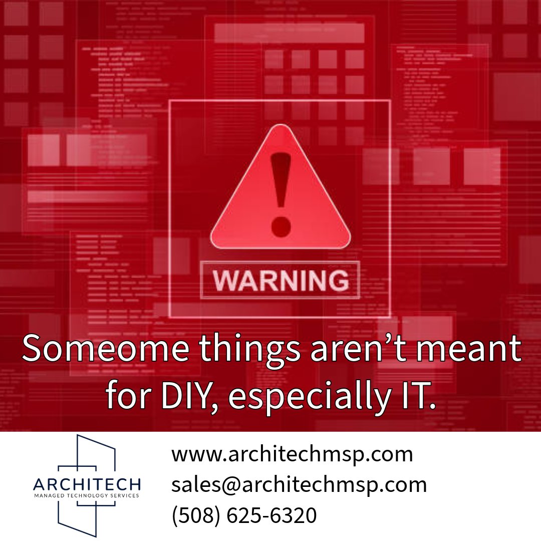 ArchitechLC's tweet image. Fixing IT issues on your own is like performing surgery after watching a video tutorial… What could go wrong? 🛠️💻

Tech problems are best left to the pros. 

📧 Contact us: info@architechmsp.com
🌐architechmsp.com

#ITFails #LeaveItToThePros #NoDIYIT #ArchitechMSP