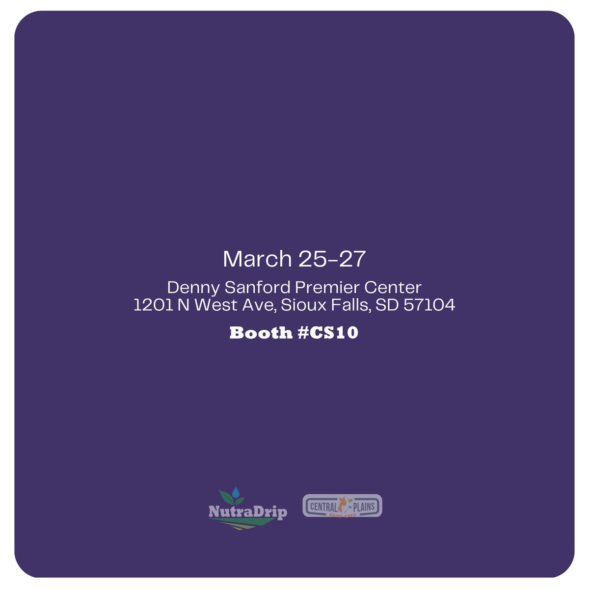 NutraDrip's tweet photo. NutraDrip will be at Central Plains Dairy Expo next Tuesday through Thursday! Stop by booth #CS10, we'd love to chat! https://t.co/gpA2YvuJhy