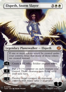 MTGGoldfish (@mtggoldfish) on Twitter photo A new Elspeth that's a token doubler for five mana and generates her own tokens along the way! More previews at mtgpreviews.com/TDM
Source: twitch.tv/videos/2409029…
🎨: <a href="/BurmakEkaterina/">Ekaterina Burmak</a>,<a href="/JeremyWilsonArt/">Jeremy Wilson</a> A new Elspeth that's a token doubler for five mana and generates her own tokens along the way! More previews at mtgpreviews.com/TDM
Source: twitch.tv/videos/2409029…
🎨: <a href="/BurmakEkaterina/">Ekaterina Burmak</a>,<a href="/JeremyWilsonArt/">Jeremy Wilson</a>
