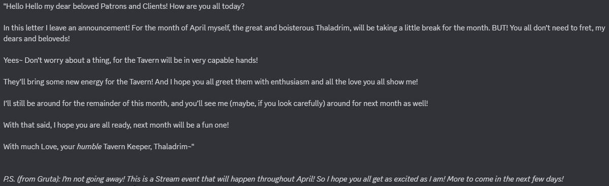 Thaladrim_Gruta's tweet photo. A little announcement beloved Patrons and Clients!
#streamevent #pngtuber #DragonVTuber https://t.co/dWtA7Bt39f