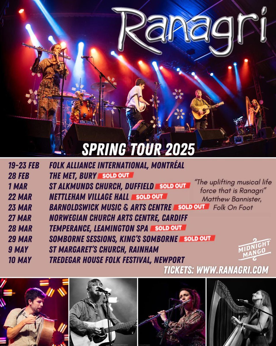 It’s said that daylight grows by a ‘hare’s leap’ each day after #StPatricksDay! Whatever the weather, don't leave it too late to leap over for the last few remaining tickets of our spring tour. It's almost #soldout and we'd love to see you all there. 

ranagri.com/tour-dates