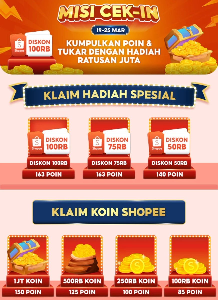 Shopee Misi Cek-in
🗓️ 19-25 Maret 2025

s.shopee.co.id/2VdhbHi5VQ

Bagikan disini 👇🏻👇🏻