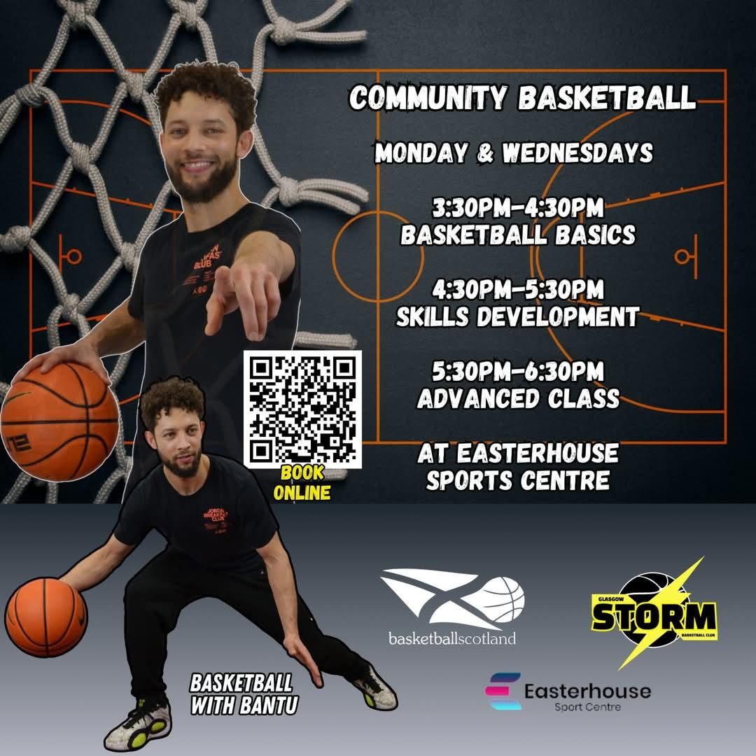 Easterhouse Sport Centre (@easterhouse_sc) on Twitter photo 🏀✨ Community Basketball sessions Tomorrow!✨🏀
Join us for our amazing basketball sessions, where skills and fun collide! 🌟 For just £3 per session, you can elevate your game and learn from the best!
3.30 - 4.30 session OFF!
glasgowstorm.co.uk/community-sess…
<a href="/GlasgowStorm/">Glasgow Storm</a> 🏀✨ Community Basketball sessions Tomorrow!✨🏀
Join us for our amazing basketball sessions, where skills and fun collide! 🌟 For just £3 per session, you can elevate your game and learn from the best!
3.30 - 4.30 session OFF!
glasgowstorm.co.uk/community-sess…
<a href="/GlasgowStorm/">Glasgow Storm</a>