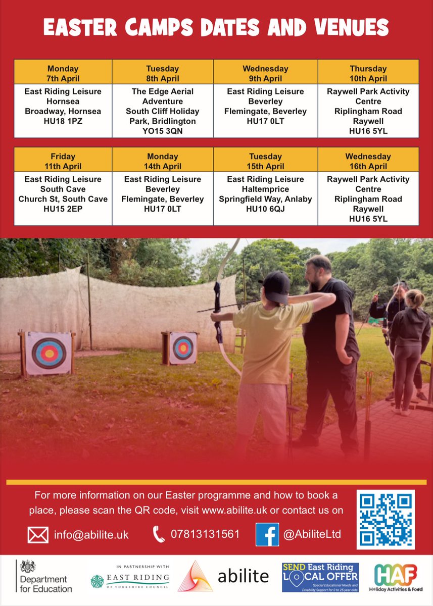 Not long now until we kick off our 2025 Easter Multi-Activity &amp; Outdoor Adventure camps. 
Below is our latest flyer with all our dates and venues on. 👍🏼🐣🥚🥚🐇