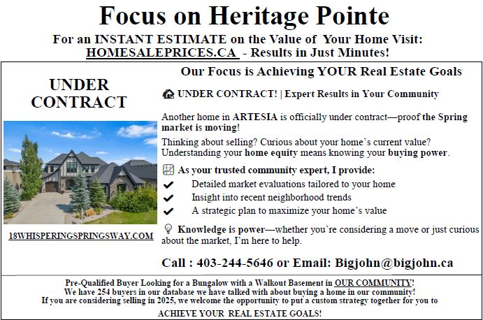 BigjohnPeterson's tweet photo. Focus on Heritage Pointe

For an INSTANT ESTIMATE on the Value of Your Home Visit: https://t.co/GknISwJont - Results in Just Minutes!

Let us help YOU ACHIEVE YOUR Real Estate Goals!

Call : 403-244-5646 or Visit: https://t.co/ePEH4EvpD3 https://t.co/gQjO11XyXm