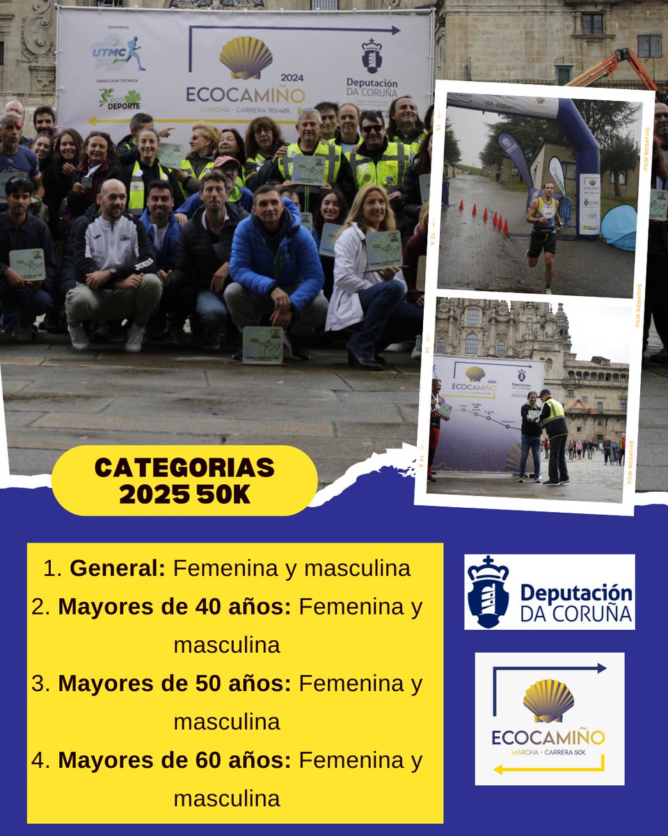 Os presentamos una novedad!! 

La marcha-carrera ecocamiño 50k tendrá distintas categorías💪🏻🏃🏻‍♀️

Apúntate ya y no te quedes sin tu plaza ➡️ecocamiño.org

#ecocamiño #ecodeporte #deporte #carrera #marchacarrera #galicia #deputaciondacoruña