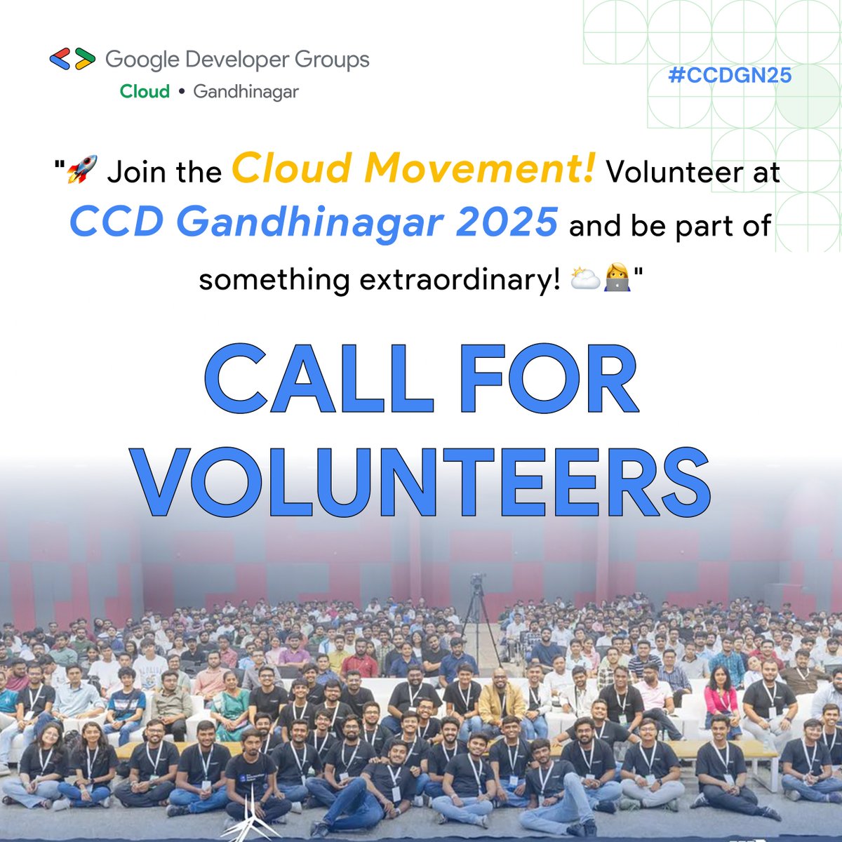GDGCloudGN's tweet photo. π Join the Cloud Movement!
Google Cloud Community Day Gandhinagar 2025 is going BIGGER & BOLDER! Last year, 600+ attendees, top speakers & an amazing tech communityβthis year, itβs NEXT LEVEL!
Donβt miss out! Apply now: https://t.co/vjZk5AIHaz
βοΈβ¨ #GDGCloud #CCDGN25 https://t.co/RBJLA93VYv