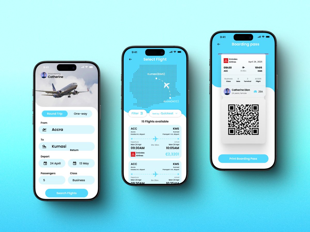 godfred_kg's tweet image. A flight booking app so smooth, you’ll book a trip before your boss even notices. ✈️😎 No clunky forms, no confusion—just pick, tap, and jet off. Now, if only packing was this easy… 🎒😂 #UXDesign #FlightBooking #EscapeMode #uiuxdesign #travel #bookingapp