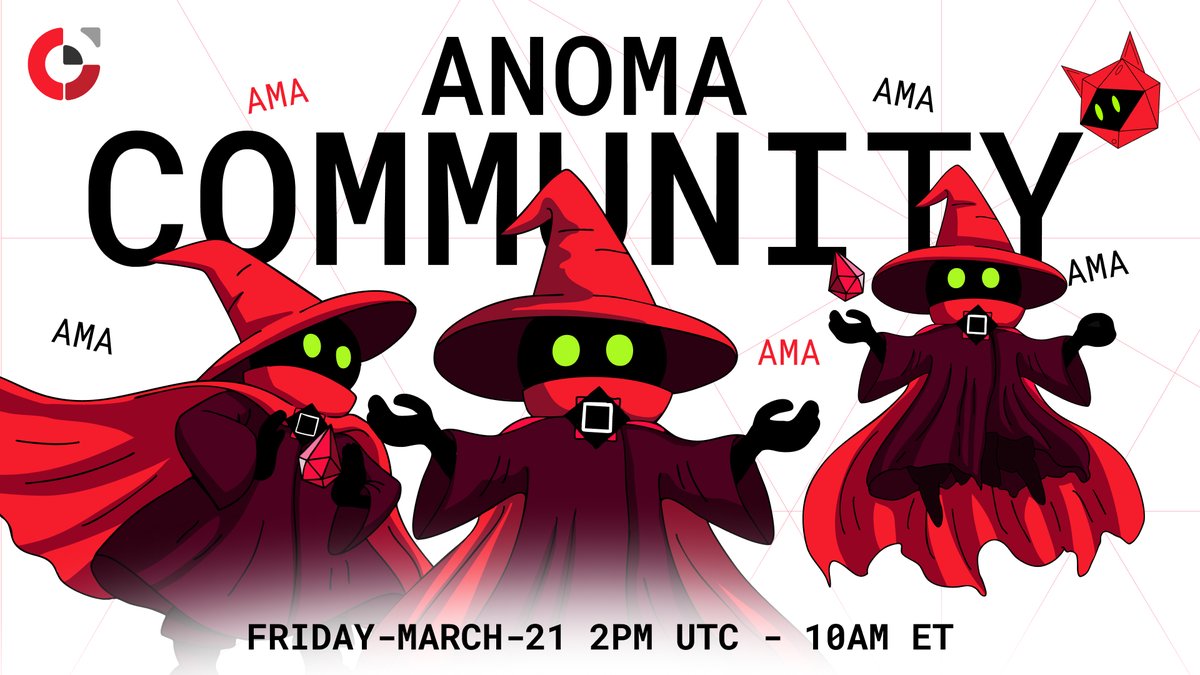 anoma's tweet image. The gathering of mages continues...

A time to share wisdom on the ancient art of intents and their good uses.

Don&apos;t miss the next Anoma Community AMA, this Friday at 2pm UTC.