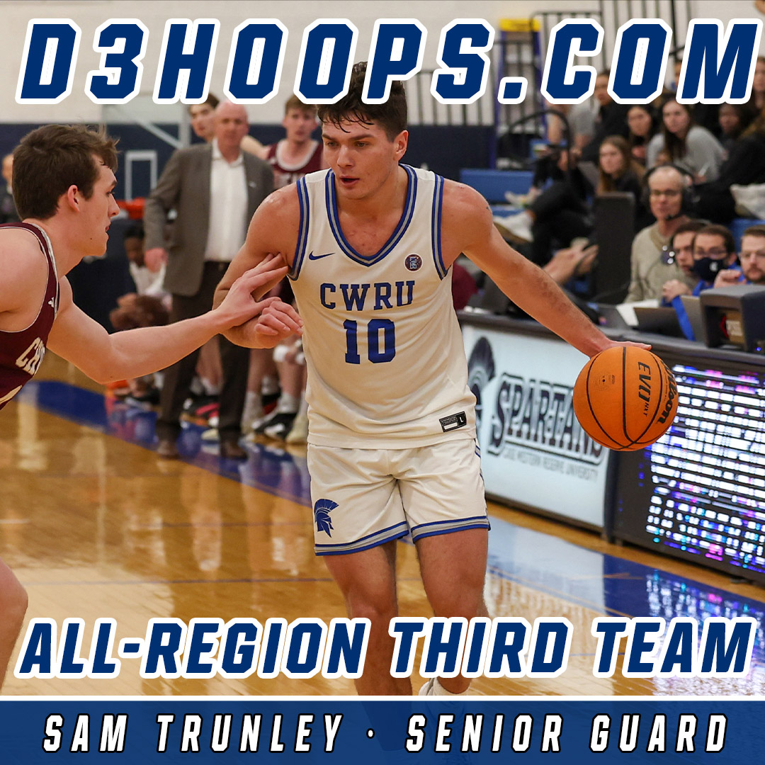 CWRU Spartans (@caseathletics) on Twitter photo Congratulations to CWRU senior guard Sam Trunley, who was named to the D3hoops.com All-Region Third Team.
This is the 10th time in program history that a Spartan has earned All-Region honors.
#CWRU #BlueCWRU #d3hoops <a href="/CWRUhoops/">SpartanBasketball</a> Congratulations to CWRU senior guard Sam Trunley, who was named to the D3hoops.com All-Region Third Team.
This is the 10th time in program history that a Spartan has earned All-Region honors.
#CWRU #BlueCWRU #d3hoops <a href="/CWRUhoops/">SpartanBasketball</a>