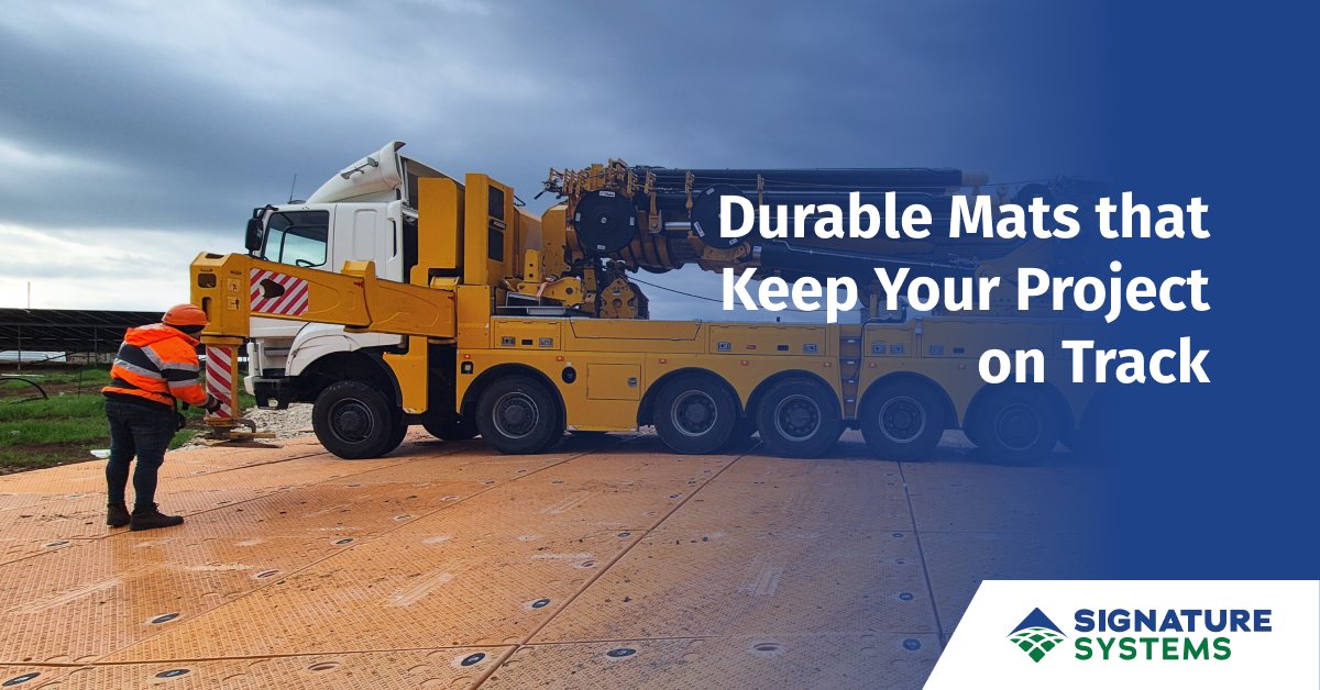 SignatureSystem's tweet image. Job sites are tough, but our composite mats are tougher. Whether it’s heavy-duty MegaDeck® for extreme conditions, or DiamondTrack™ to prevent trackout, we’ve got you covered.
hubs.li/Q039Zm2W0

#Construction #SiteAccess