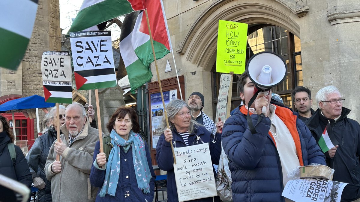 Zoe Broughton (@camerazoe) on Twitter photo Palestine Solidarity Campaign gathering at Carfax in #Oxford, UK.
<a href="/OxfordMailLive/">Oxford Mail Live</a>
#Palestine
<a href="/palestine/">Palestine News</a> Palestine Solidarity Campaign gathering at Carfax in #Oxford, UK.
<a href="/OxfordMailLive/">Oxford Mail Live</a>
#Palestine
<a href="/palestine/">Palestine News</a>