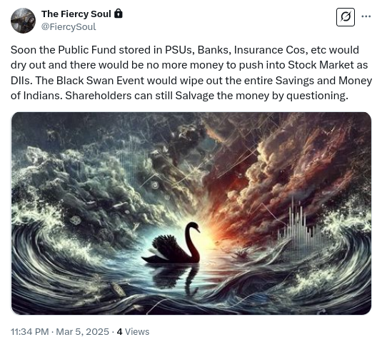 Vulture Capitalists Of @NWOVultures And NWO Lords (@vultureequity) on Twitter photo Public fund cannot hold the line for long and soon Indians would start questioning its illegal and imprudent use by DIIs, RBI, etc to bail out stock market of India and <a href="/GangOfModi/">Gang Of Modi: The NWO Puppets Destroying India</a>. <a href="/NWOPuppetModi/">NWO Puppet Modi And @HorrorsOfIndia</a> cannot fool people for long with <a href="/BandarGulati/">Bandar Gulati</a> and <a href="/MoronicITCell/">Moronic IT Cell: Rs 2 Per Tweet Trolls Of NWOLords</a>. Trump Modi FIIs Public fund cannot hold the line for long and soon Indians would start questioning its illegal and imprudent use by DIIs, RBI, etc to bail out stock market of India and <a href="/GangOfModi/">Gang Of Modi: The NWO Puppets Destroying India</a>. <a href="/NWOPuppetModi/">NWO Puppet Modi And @HorrorsOfIndia</a> cannot fool people for long with <a href="/BandarGulati/">Bandar Gulati</a> and <a href="/MoronicITCell/">Moronic IT Cell: Rs 2 Per Tweet Trolls Of NWOLords</a>. Trump Modi FIIs