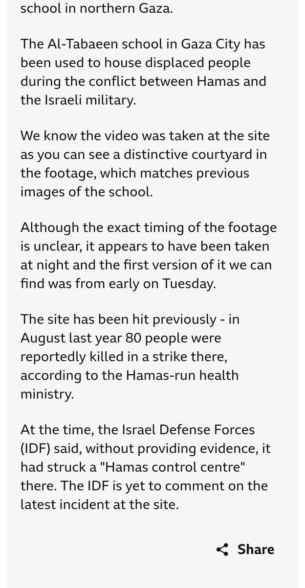 More than 400 people have been killed by Israeli air strikes on Gaza, according to the Hamas-run health ministry.

Verified video shows first aid workers digging through rubble to find what appears to be dead bodies at the site of a school in Gaza City.