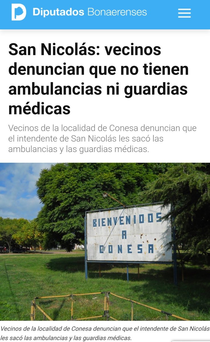 Es gravísimo lo que pasa en Conesa: el intendente dejó a 3.500 vecinos sin ambulancias ni guardia médica los fines de semana y feriados. En una emergencia, la ayuda puede tardar horas en llegar porque dependen de otra localidad. Estamos hablando de vidas en riesgo. El ajuste no