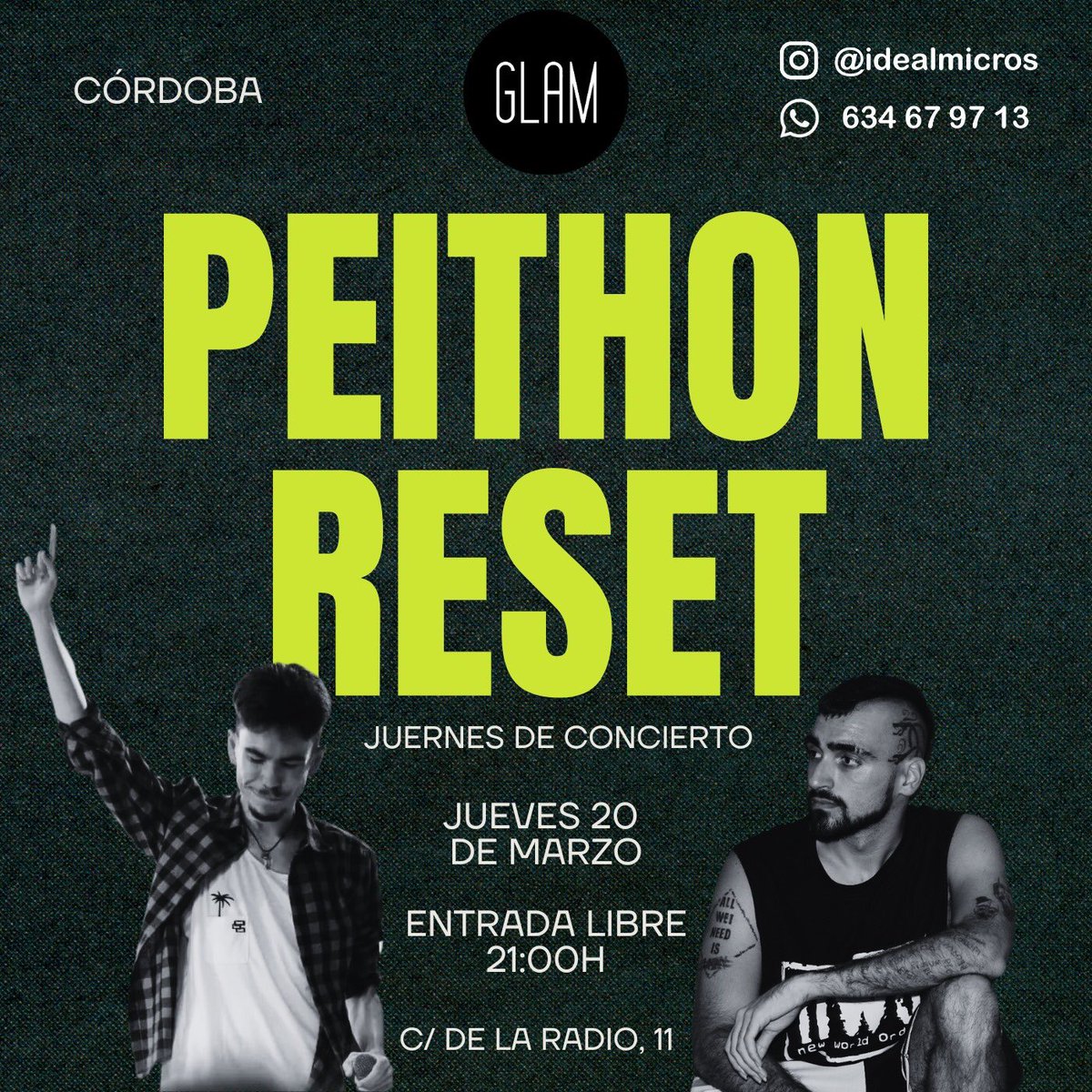 Este JUEVES a las 21:00 nos vemos en GLAM!!! Me acompaña mi compañero de traca <a href="/PflReset/">ᴍɪᴄʜᴀᴇʟ ᴍʏᴇʀꜱ</a> 🔥🤘🏻😝