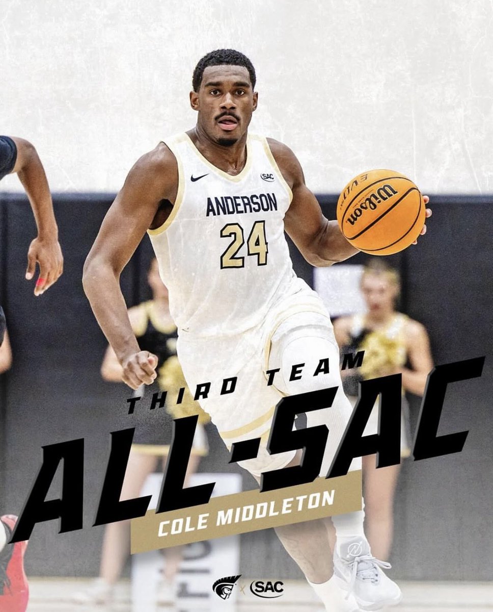 Trent Markwith (@tmarkwith14) on Twitter photo Anderson forward Cole Middleton (Pace Academy) will have 1 year of eligibility remaining as a grad transfer.
He averaged 14.6 PPG & 7.2 RPG this season and shot 56.7% from the floor. Earned 3rd Team All-SAC honors.
<a href="/JColeMiddleton/">Cole γ½οΈ</a> <a href="/coachswhite/">Sharman White</a> Anderson forward Cole Middleton (Pace Academy) will have 1 year of eligibility remaining as a grad transfer.
He averaged 14.6 PPG & 7.2 RPG this season and shot 56.7% from the floor. Earned 3rd Team All-SAC honors.
<a href="/JColeMiddleton/">Cole γ½οΈ</a> <a href="/coachswhite/">Sharman White</a>