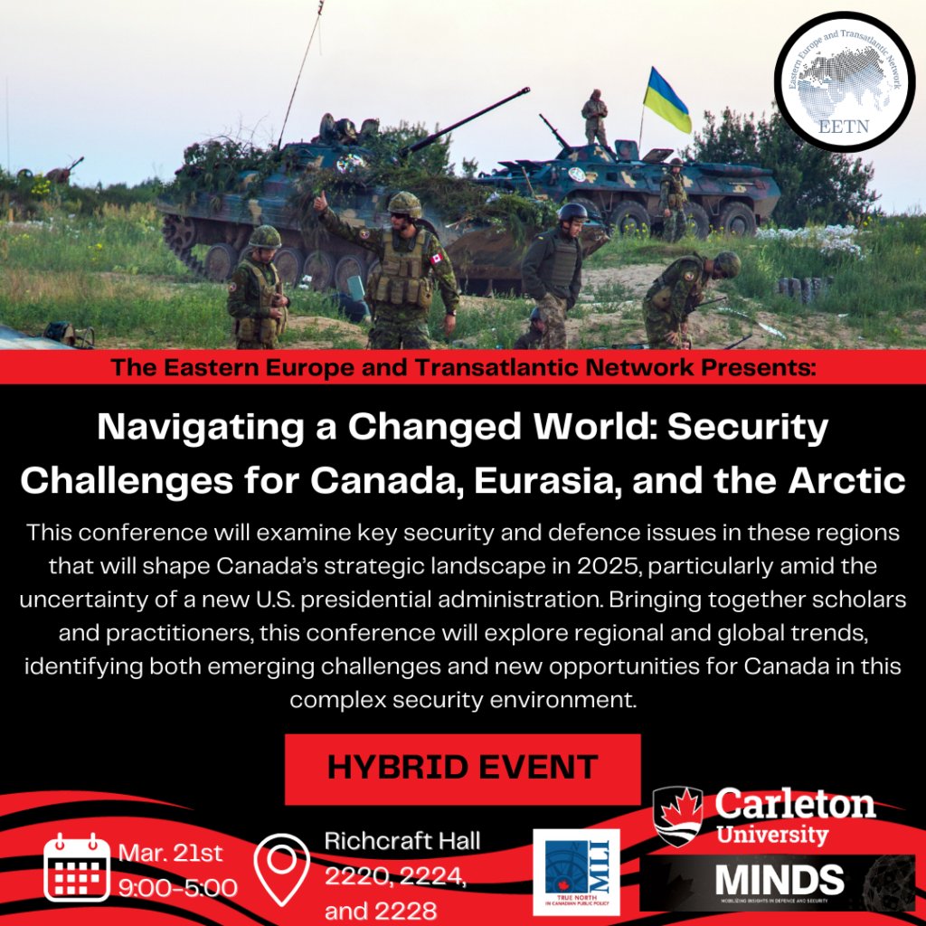 EURUS (@euruscarletonu) on Twitter photo Register for the annual <a href="/EETN_REET/">Eastern Europe and Transatlantic Network</a> policy conference āNavigating a Changed World: Security Challenges for Canada, Eurasia, and the Arcticā on Friday, March 21st, between 9:00AM and 5:00PM. Find the full schedule and registration form here: carleton.ca/eetn/cu-event/⦠Register for the annual <a href="/EETN_REET/">Eastern Europe and Transatlantic Network</a> policy conference āNavigating a Changed World: Security Challenges for Canada, Eurasia, and the Arcticā on Friday, March 21st, between 9:00AM and 5:00PM. Find the full schedule and registration form here: carleton.ca/eetn/cu-event/ā¦