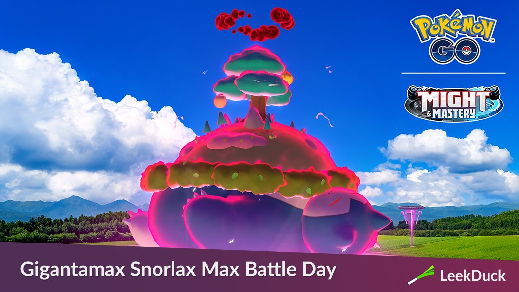 Gigantamax Snorlax debuts during a Max Battle Day! Max Particle collection limits are increased to 1,600, with all Power Spots hosting Gigantamax Battles.

There will be a Timed Research leading into the event to encounter Dynamax Machop.

Full Details: leekduck.com/events/giganta…