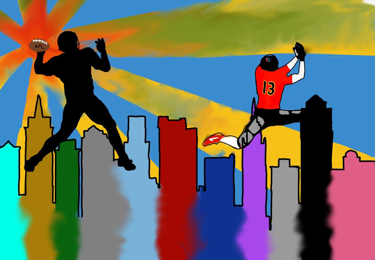 CAdamsLPMS's tweet image. 7th grade #iPadArt students finished out q3 drawing their hobbies as legendary artist Peter Max might. Superheroes, soccer, football, and volleyball! 😍 #StudentArt #DigitalArt #SVVSDart