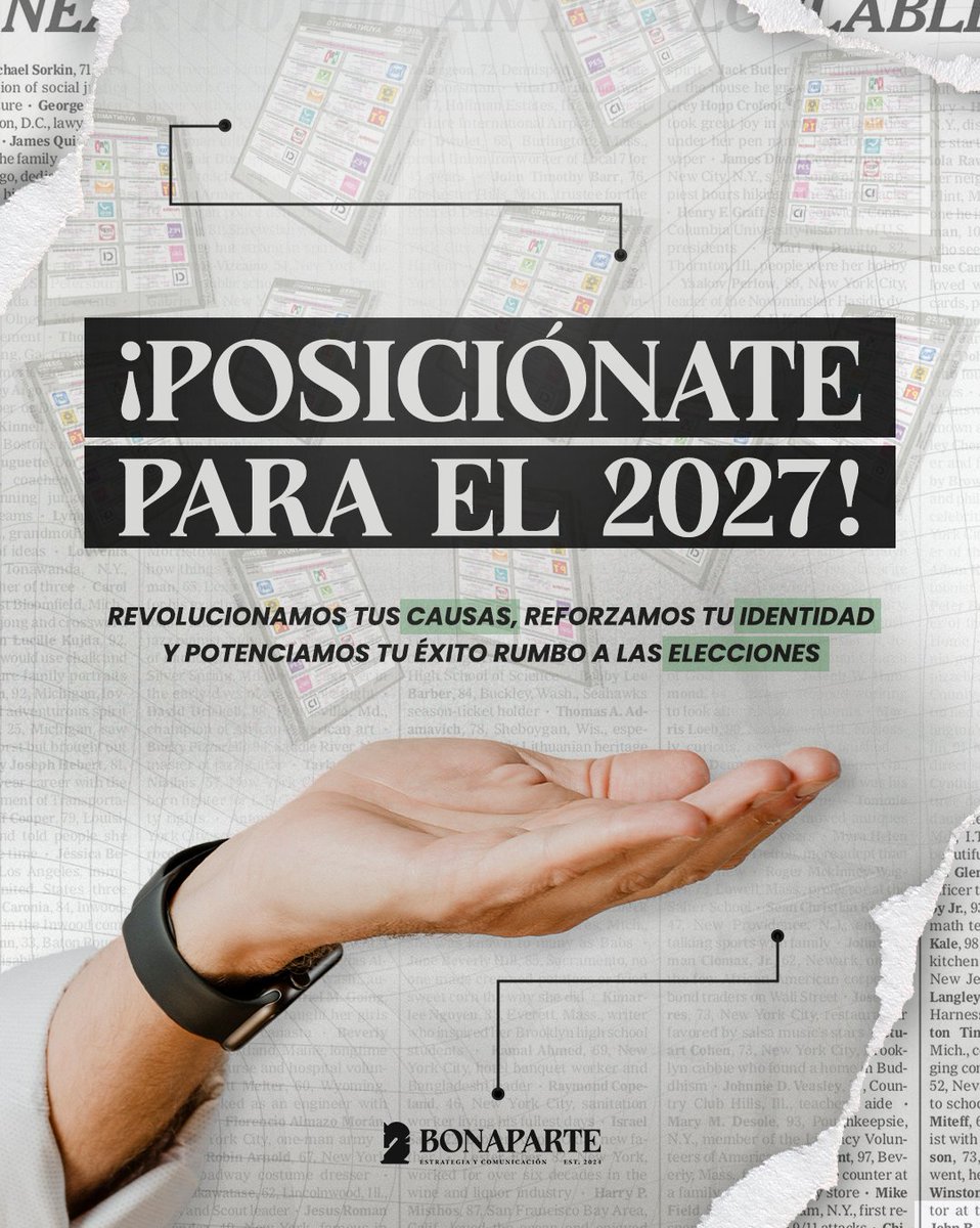 BonaparteCom's tweet photo. 🚨 ¡Que no te gane el tiempo! 🚨

Comunicar con estrategia desde ahora, te puede dar una amplia ventaja para hacerte de tu candidatura y ganar la elección con mayor facilidad. 🏆

¡Llega al 2027 con alto reconocimiento, buena reputación y un equipo consolidado! ✅ https://t.co/eRnVUcgrhA