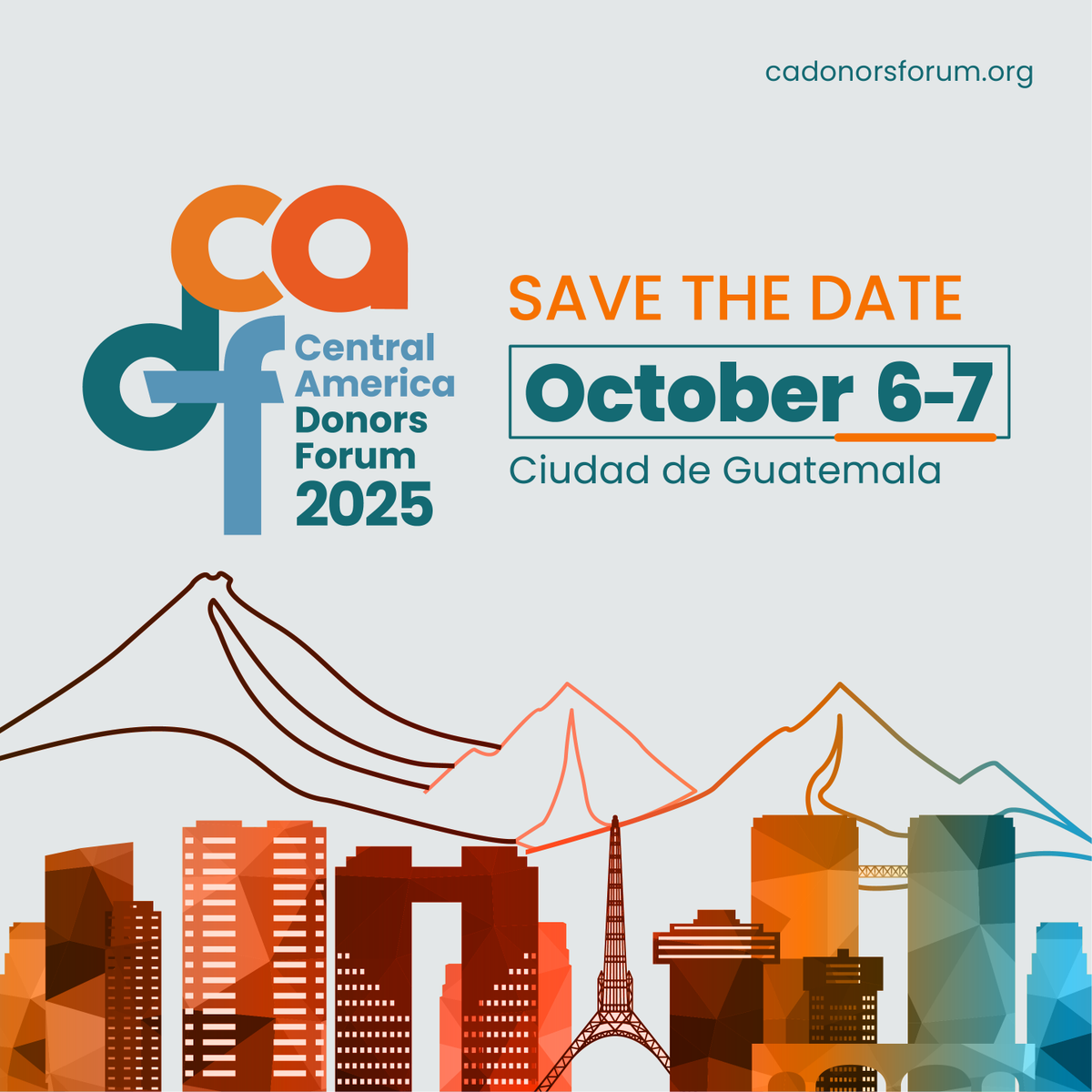 SAVE THE DATE 📌
El XV Foro Centroamericano de Donantes se llevará a cabo en la Ciudad de Guatemala del 6 al 7 de octubre de 2025. ¡Reserve la fecha para este encuentro regional único!

The 15th annual Central American Donors Forum will take place in Guatemala City on October