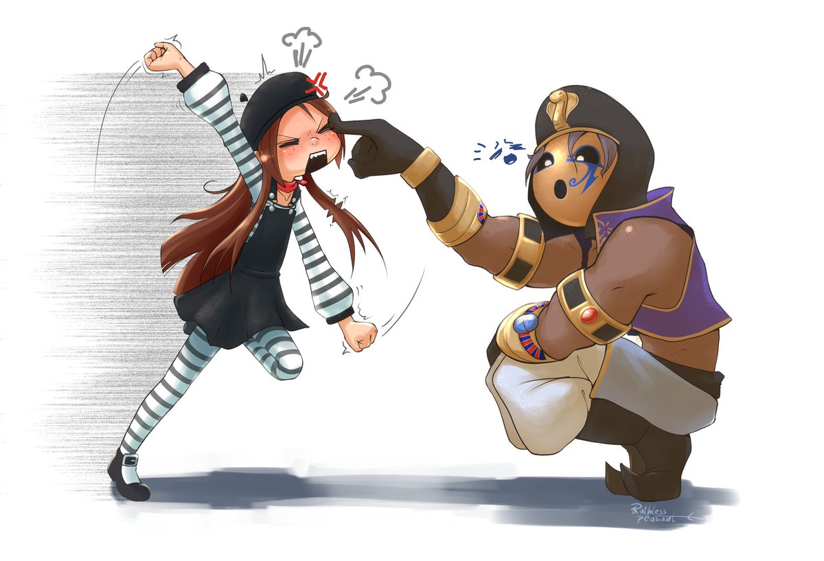 Carol Onirism vs. Tut the Corporation.
Both characters from <a href="/OnirismThegame/">Onirism</a> 
Go check it out, if you haven't.
#indiegame #fanart