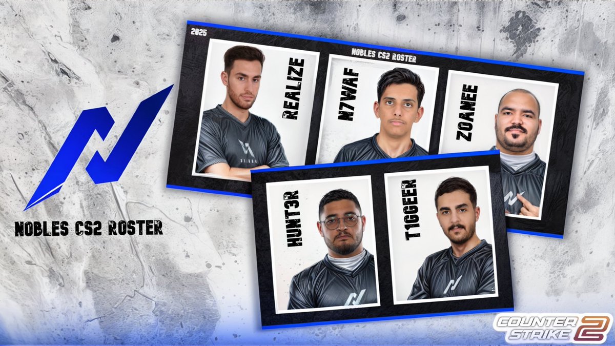 نرحب بلاعبينا في CS2 لمنافسات  <a href="/SaudieLeague/">الدوري السعودي للرياضات الإلكترونية</a> ⚔️💙!

<a href="/isulllt/">Sultan</a> 
<a href="/real1zeCS/">REAL1ZE</a>
@n7waf_
@zoanee
<a href="/OmarEid1243/">Omar Sami</a>
<a href="/Ibraqxz/">Ibra</a> 

#NOBLES_era | #Rise_Together 💙