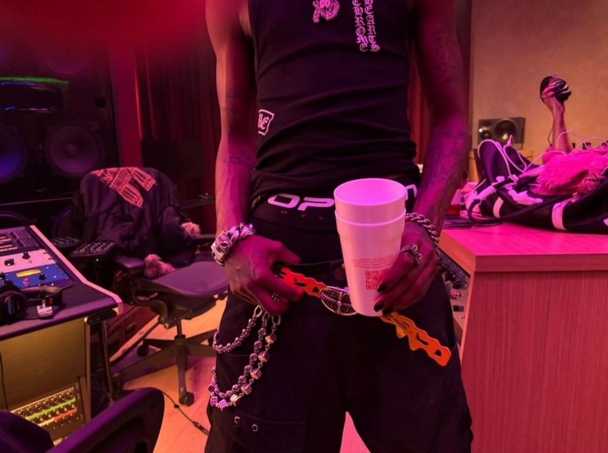 Playboi Carti seen wearing unreleased Opium boxers in new pic.