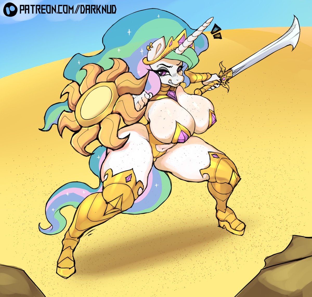 Darknud's tweet image. Badass Warrior Celestia cause why not :)