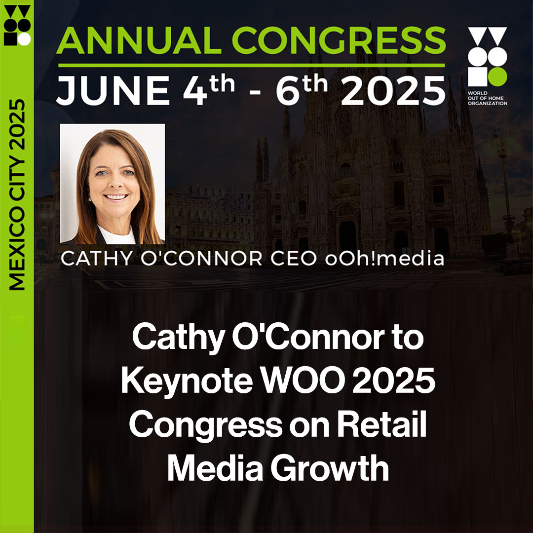 oOh!media CEO Cathy O’Connor to keynote WOO 2025 Congress on retail media’s $179.5B growth &amp; OOH opportunities.

signageinfo.com/events/46220/c…

#RetailMedia #AdTech #DOOH #OutofHome <a href="/worldoohorg/">World Out of Home Organization</a>