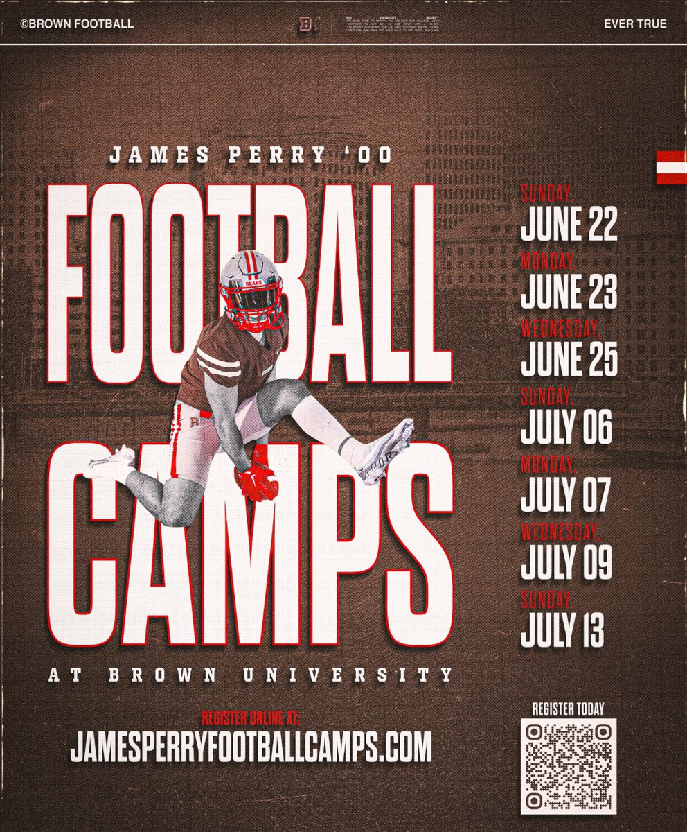 Thank you <a href="/BrownHCPerry/">James Perry '00</a> for the camp invite opportunity at <a href="/BrownU_Football/">Brown Bears Football</a> 🙌🏾