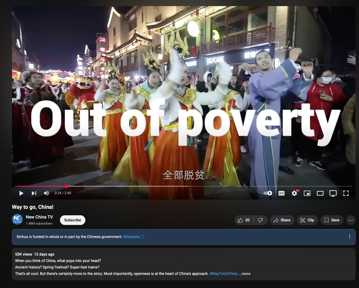 When you do these fluff piece travel propaganda trips, you will be used by government state media in their aggressive Communist Propaganda. So when you take that deal, remember you're selling your soul to an authoritarian government to use as they please