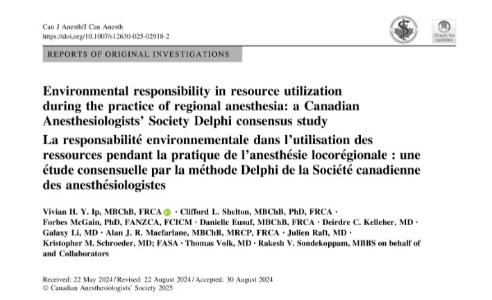 Rakesh Sondekoppam (@rakesh6282) on Twitter photo How can we practice a resource conscious RA. Read this excellent delphi consensus paper by <a href="/Viv43308518/">Viv</a> and collaborators published today in CJA. <a href="/CASUpdate/">Canadian Anesthesiologists' Society</a> <a href="/CAS_RegAnes/">CAS Regional & Acute Pain Section</a> <a href="/CJA_Journal/">CJA - Canadian Journal of Anesthesia</a> <a href="/ASRA_Society/">ASRA Pain Medicine</a> <a href="/ajrmacfarlane/">Alan Macfarlane</a> <a href="/ESRA_Society/">ESRA | European Society of Regional Anaesthesia</a> <a href="/RegionalAnaesUK/">RA-UK</a> <a href="/MiniMDKelleher/">Deirdre Kelleher</a> How can we practice a resource conscious RA. Read this excellent delphi consensus paper by <a href="/Viv43308518/">Viv</a> and collaborators published today in CJA. <a href="/CASUpdate/">Canadian Anesthesiologists' Society</a> <a href="/CAS_RegAnes/">CAS Regional & Acute Pain Section</a> <a href="/CJA_Journal/">CJA - Canadian Journal of Anesthesia</a> <a href="/ASRA_Society/">ASRA Pain Medicine</a> <a href="/ajrmacfarlane/">Alan Macfarlane</a> <a href="/ESRA_Society/">ESRA | European Society of Regional Anaesthesia</a> <a href="/RegionalAnaesUK/">RA-UK</a> <a href="/MiniMDKelleher/">Deirdre Kelleher</a>
