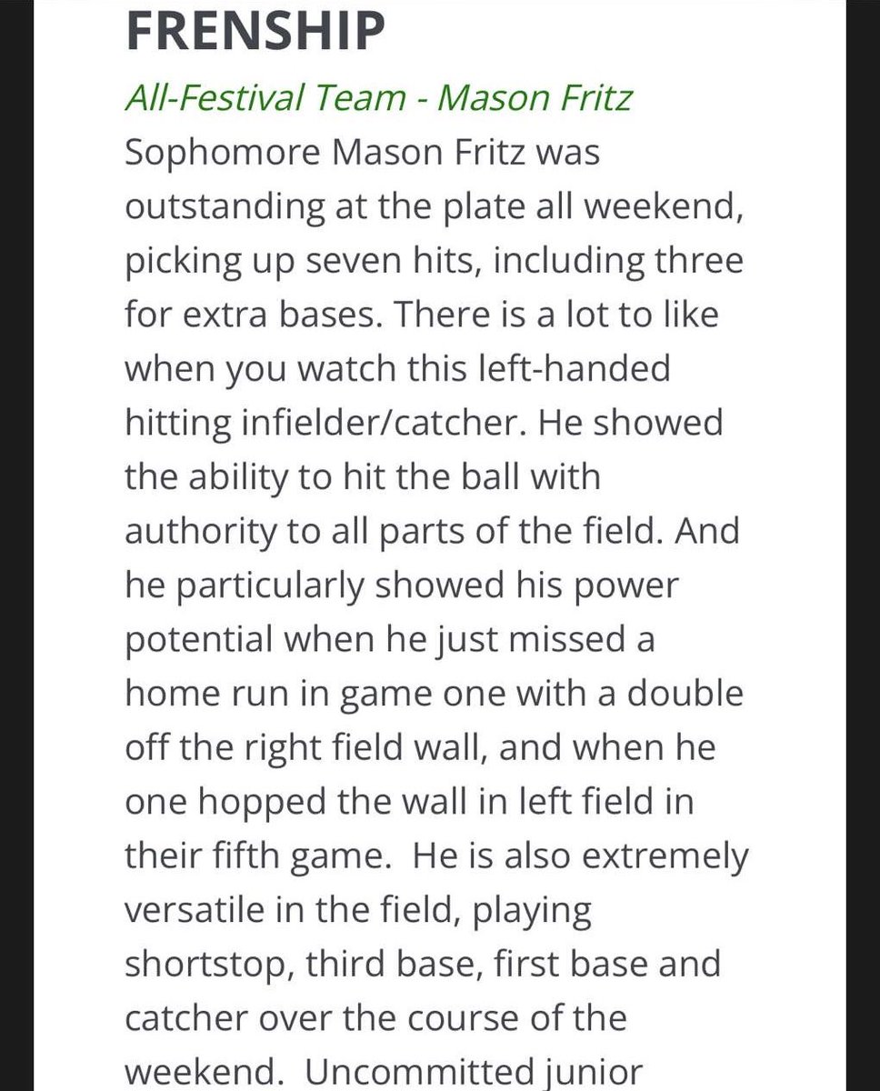 Mason Fritz (@masonfritz18) on Twitter photo Thanks for the write up! <a href="/DustinLMcComas/">Dustin McComas</a> <a href="/FrenshipBSBL/">Frenship Baseball</a> <a href="/dulins_dodgers/">DulinsDodgersTexas</a> <a href="/TheRealPitchman/">Bobby Livingston</a> Thanks for the write up! <a href="/DustinLMcComas/">Dustin McComas</a> <a href="/FrenshipBSBL/">Frenship Baseball</a> <a href="/dulins_dodgers/">DulinsDodgersTexas</a> <a href="/TheRealPitchman/">Bobby Livingston</a>