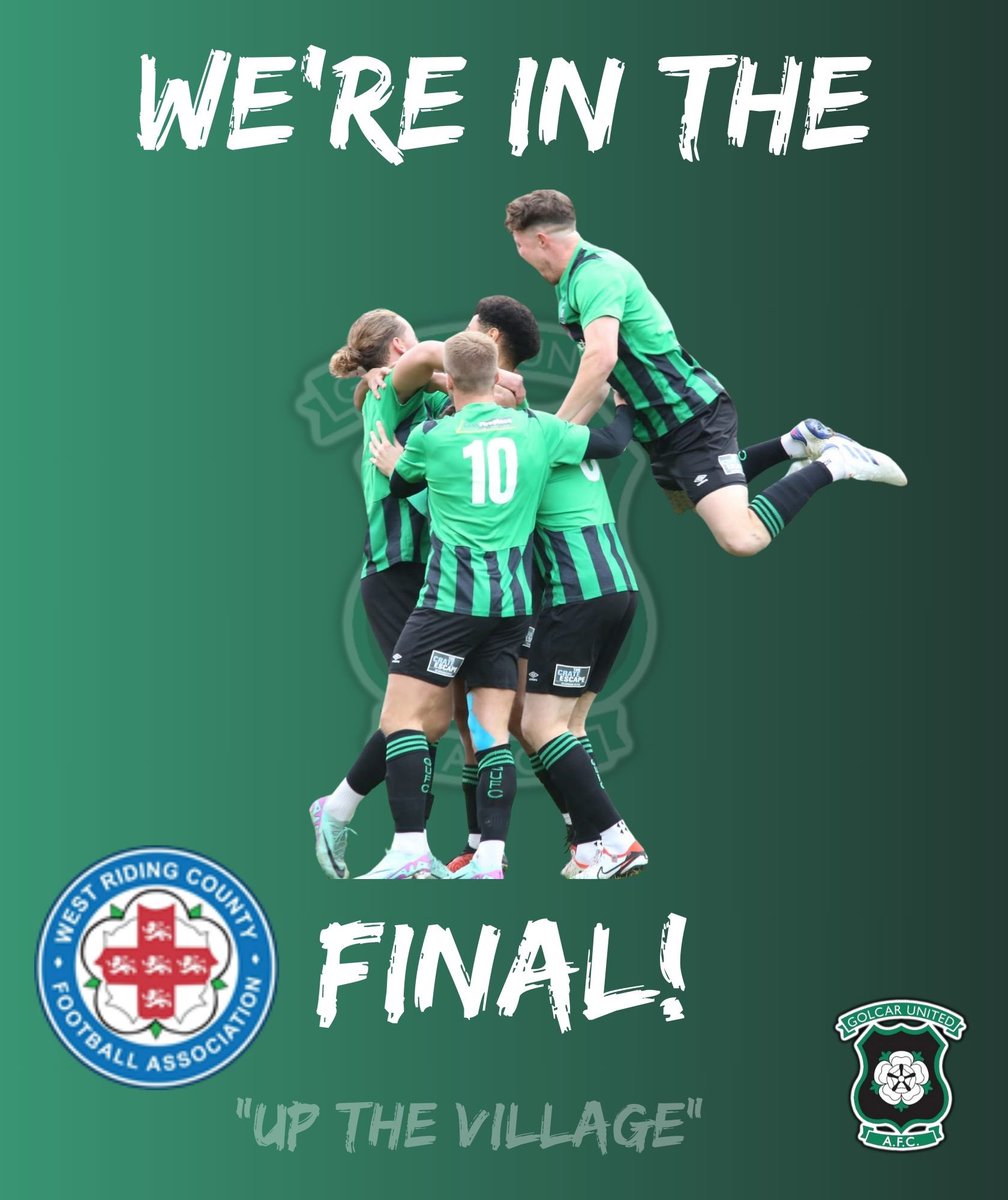 Golcar United A.F.C (@golcarunited) on Twitter photo 𝐖𝐞 𝐚𝐫𝐞 <a href="/WestRidingFA/">West Riding FA</a> 𝐂𝐨𝐮𝐧𝐭𝐲 𝐂𝐮𝐩 𝐅𝐢𝐧𝐚𝐥𝐢𝐬𝐭𝐬!
After a 90th minute winner against current cup holders <a href="/PonteCollsFC/">Ponte Colls FC</a> to make it 3-2, Golcar United are through to the final of the County Cup for the first time!
#KeepMakingHistory
UP THE VILLAGE! 🟢⚫️ 𝐖𝐞 𝐚𝐫𝐞 <a href="/WestRidingFA/">West Riding FA</a> 𝐂𝐨𝐮𝐧𝐭𝐲 𝐂𝐮𝐩 𝐅𝐢𝐧𝐚𝐥𝐢𝐬𝐭𝐬!
After a 90th minute winner against current cup holders <a href="/PonteCollsFC/">Ponte Colls FC</a> to make it 3-2, Golcar United are through to the final of the County Cup for the first time!
#KeepMakingHistory
UP THE VILLAGE! 🟢⚫️