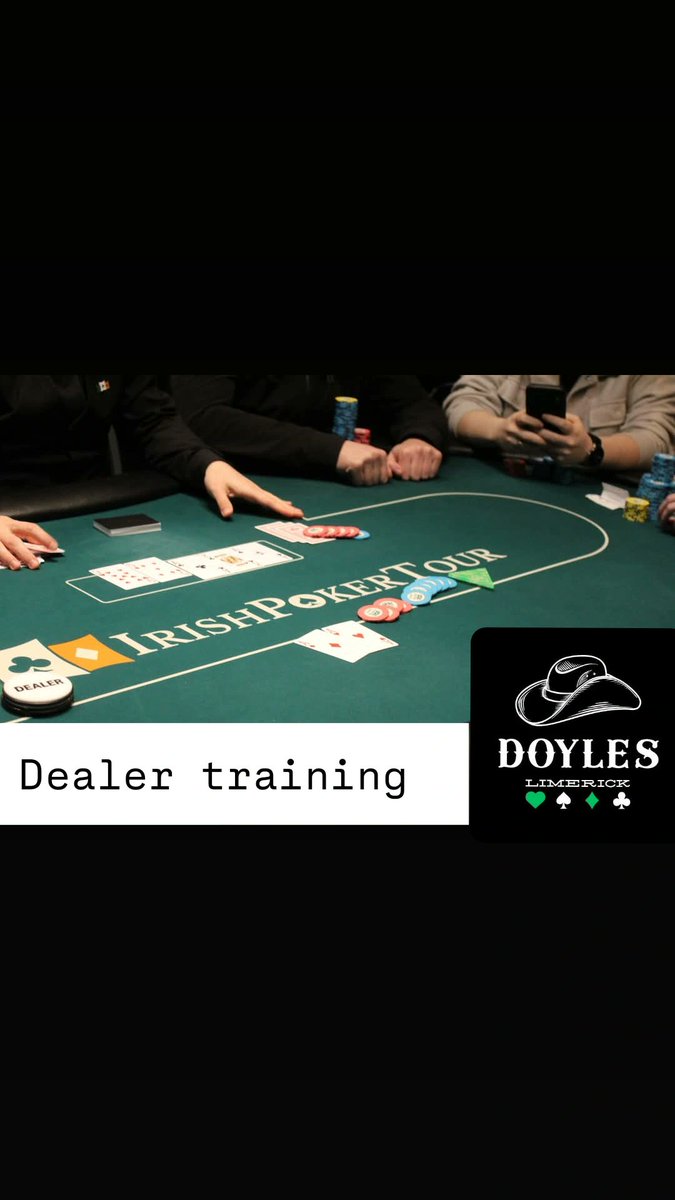 Dealer training course starting in Doyles this week. Course is 4x4hr sessions and costs €80. Spots still available.
📅 Thursday 20th March
🕖 6pm-10pm
📍 Doyles Poker Club V94 7F78 

#jobopportunity #jobsinlimerick #training