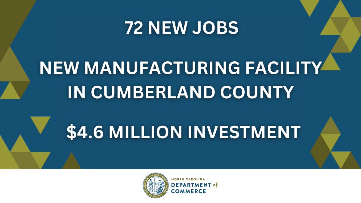 NCCommerce's tweet image. NEWS: Yeadon Fabric Domes, a leading manufacturer of climate-controlled domed structures, will open a new facility in #Fayetteville, creating 72 new jobs and investing $4.6M in #CumberlandCounty.

More: tinyurl.com/vzbchtnm

#ecodev #NCjobs #Manufacturing