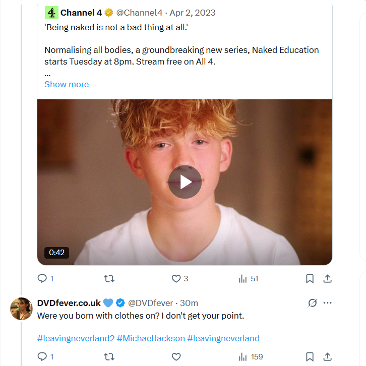 This is the kind of crowd C4 makes these pedofiction TV shows (supposedly in the name or protecting children) while they are appealing to the worst pervert out there